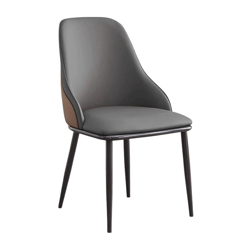VELLUTO Dining Chair Modern upholstered Leather Kitchen Chairs with armrests Bathtub Chair Leisure Lounge Chair Living Room Bedroom Home Set of 2 Dark Grey