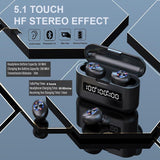 Wireless Bluetooth 5.1 Earphones Headphones Earbuds Headset - Front View
