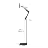 Hands Free Floor Stand Adjustable Bed Clip Holder For Tablet iPad iPhone 170cm - Front View