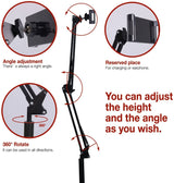 Hands Free Floor Stand Adjustable Bed Clip Holder For Tablet iPad iPhone 170cm - Rear View