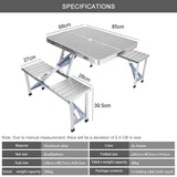 Folding Camping Table with Stools Set Portable Picnic Outdoor Garden BBQ Setting - 45-Degree Angle
