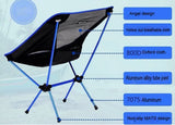 Ultralight Aluminum Alloy Folding Camping Camp Chair Outdoor Hiking Black - Front View