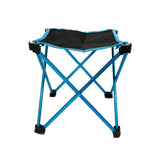 Mini Portable Outdoor Folding Stool Camping Fishing Picnic Chair Seat 80kg Blue - Front View