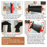 Portable Folding Stool Retractable Travel Seat Camping Fishing Chair Outdoor Black - Rear View