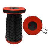 Portable Folding Stool Retractable Travel Seat Camping Fishing Chair Outdoor Black - Close-Up Angle