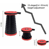 Portable Folding Stool Retractable Travel Seat Camping Fishing Chair Outdoor Red - 45-Degree Angle