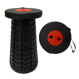 Portable Folding Stool Retractable Travel Seat Camping Fishing Chair Outdoor Red - Close-Up Angle