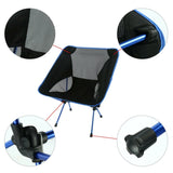 Ultralight Aluminum Alloy Folding Camping Camp Chair Outdoor Hiking Full Blue - Top-Down View