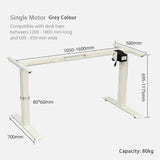 Standing Desk Height Adjustable Sit Stand Motorised Single Motor Frame Grey Only - Front View