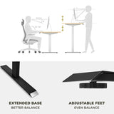 Standing Desk Height Adjustable Sit Stand Motorised Grey Dual Motors Frame Top - 45-Degree Angle
