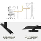 Standing Desk Height Adjustable Sit Stand Motorised White Dual Motors Frame Only - Top-Down View