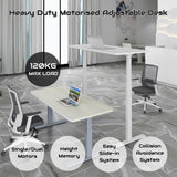 Standing Desk Height Adjustable Sit Stand Motorised Single Motor Frame Only Black - Low Angle