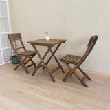2xBackChair Folding Bistro Set Solid Fir Wood Chair Garden Outdoor Lounge - 45-Degree Angle