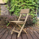 3 Piece SquareTable-Set Folding Bistro Set Solid Fir Wood Table Chair Set Garden Outdoor Lounge - 45-Degree Angle