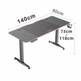 Gaming Standing Desk Home Office Lift Electric Height Adjustable Sit To Stand Motorized Standing Desk 1160 - Rear View