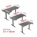 Gaming Standing Desk Home Office Lift Electric Height Adjustable Sit To Stand Motorized Standing Desk 1460 - Side View
