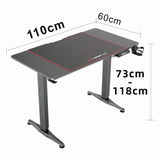 Gaming Standing Desk Home Office Lift Electric Height Adjustable Sit To Stand Motorized Standing Desk 1460 - Top-Down View