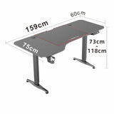 Gaming Standing Desk Home Office Lift Electric Height Adjustable Sit To Stand Motorized Standing Desk 1460 - Rear View