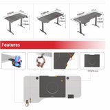 Gaming Standing Desk Home Office Lift Electric Height Adjustable Sit To Stand Motorized Standing Desk 1460 - Close-Up Angle