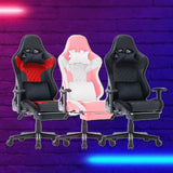 7 RGB Lights Bluetooth Speaker Gaming Chair Ergonomic Racing chair 165° Reclining Gaming Seat 4D Armrest Footrest Black Red - Extra Image