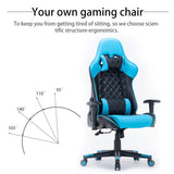 Gaming Chair Ergonomic Racing chair 165° Reclining Gaming Seat 3D Armrest Footrest Black - Close-Up Angle