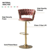 SERENITà Ivory Velvet Seat Kitchen Breakfast Bar Stools Counter Height Barstools with Back Cushioned Chairs for Home Bar x2