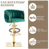 SERENITà Modern Velvet Breakfast Bar Stools Swivel Barstools Adjustable Counter Stools with Backrest Set of 2 Emarald Green - Top-Down View