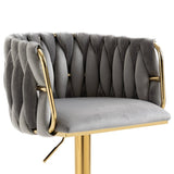 SERENITà Modern Velvet Breakfast Bar Stools Swivel Barstools Adjustable Counter Stools with Backrest Set of 2 Grey - Top-Down View