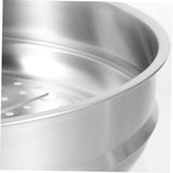 Housoutile 36cm Wok Steamer Dumpling Steamer Steaming Basket for Pot Dedicated Silver Accessories Stainless Steel Basket - Top-Down View