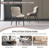 Dark Grey Italian Minimal List Dining Chairs PU Retro Chair Cafe Kitchen Modern Metal Legs x2 - Top-Down View