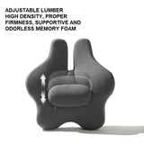 Orthopedic Memory Foam Seat Cushion Support Back Pain Chair Pillow Car Office Dark Grey - Side View