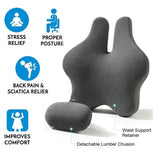Orthopedic Memory Foam Seat Cushion Support Back Pain Chair Pillow Car Office Light Grey - Front View