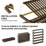 Multi-purpose Bamboo Collapsible Folding Storage Shoe Rack Shelf Organizer 100cm 5 Tier - 45-Degree Angle