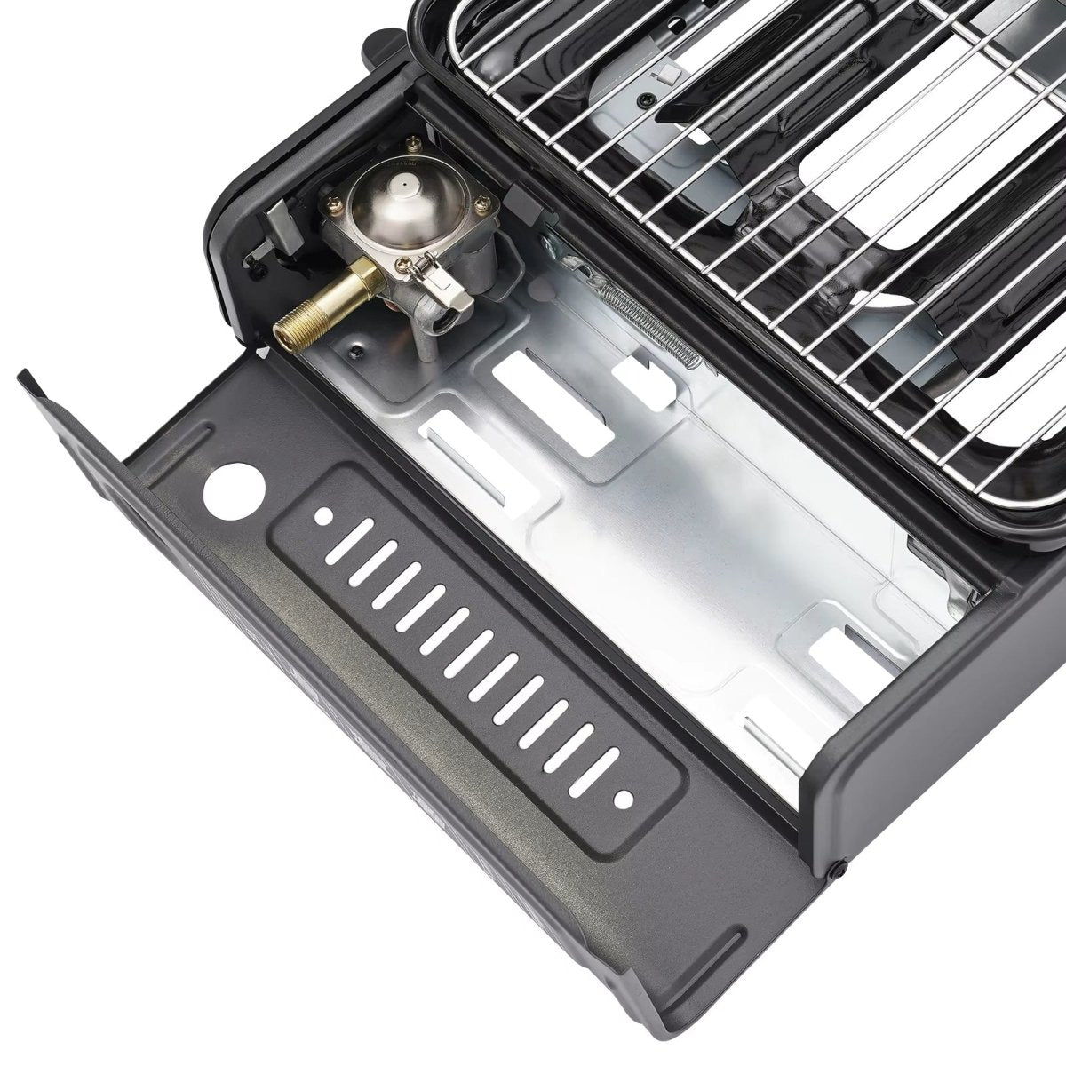 Portable Gas Stove Burner Butane BBQ Camping Gas Cooker With Non Stick Plate Black without Fish Pan and Lid
