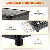 Portable Gas Stove Burner Butane BBQ Camping Gas Cooker With Non Stick Plate Black - Rear View