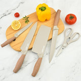 6-Piece Kitchen Knife Set Non-Stick Stainless Steel Blades with Universal Knife Block - Rear View