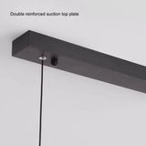 Modern Minimalist Trapezoid Pendant Light Adjustable LED Bar Light Black - Front View
