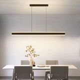 Modern Minimalist Trapezoid Pendant Light Adjustable LED Bar Light Black - Extra Image