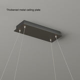 Modern Minimalist Oval Pendant Light Adjustable LED Chandelier Black - Top-Down View
