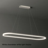 Modern Minimalist Oval Pendant Light Adjustable LED Chandelier Black - Extra Image
