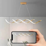 120cm Modern Minimalist Titanium Gold Pendant Light Adjustable LED Chandelier - 45-Degree Angle