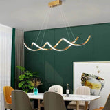 120cm Modern Minimalist Titanium Gold Pendant Light Adjustable LED Chandelier - Rear View