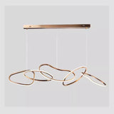 Nordic Minimalist Rose Gold LED Pendant Light Adjustable Modern Ring Chandelier 150cm - 45-Degree Angle