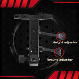 Gaming Chair Office Computer Seating Racing PU Executive Racer Recliner Large Black - Front View