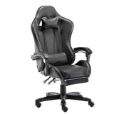 Gaming Chair Office Computer Seating Racing PU Executive Racer Recliner Large Black Red - Low Angle
