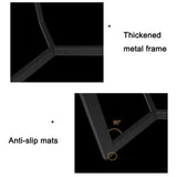 120x60cm Matte Black Minimalist Slate Coffee Table Marble Tea Table Living Room Rectangle Cocktail Side Table Solid Metal Legs - 45-Degree Angle