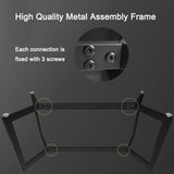 120x60cm Matte Grey Minimalist Slate Coffee Table Marble Tea Table Living Room Rectangle Cocktail Side Table Solid Metal Legs - Front View