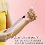 USB Charging Electric Egg Beater Milk Frother Handheld Drink Coffee Foamer Pink with 2 Stainless Steel Whisks - Extra Image