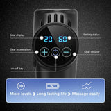 POWERFUL 6 Heads LCD Massage Gun Percussion Vibration Muscle Therapy Deep Tissue Carbon Friber - Close-Up Angle