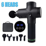 POWERFUL 6 Heads LCD Massage Gun Percussion Vibration Muscle Therapy Deep Tissue Silver - Side View